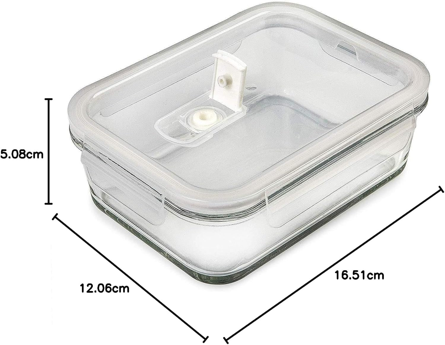 [5-Pack] Food Prep & Storage Glass Containers with Lids - Airtight Glass Meal Prep Containers Reusable (880 Millilitres - 1 Compartment)